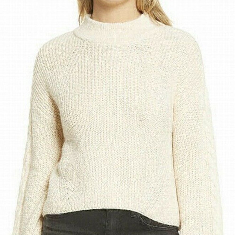 BP. | Women's White Ivory Cable Knit Pullover Sweater Size Small